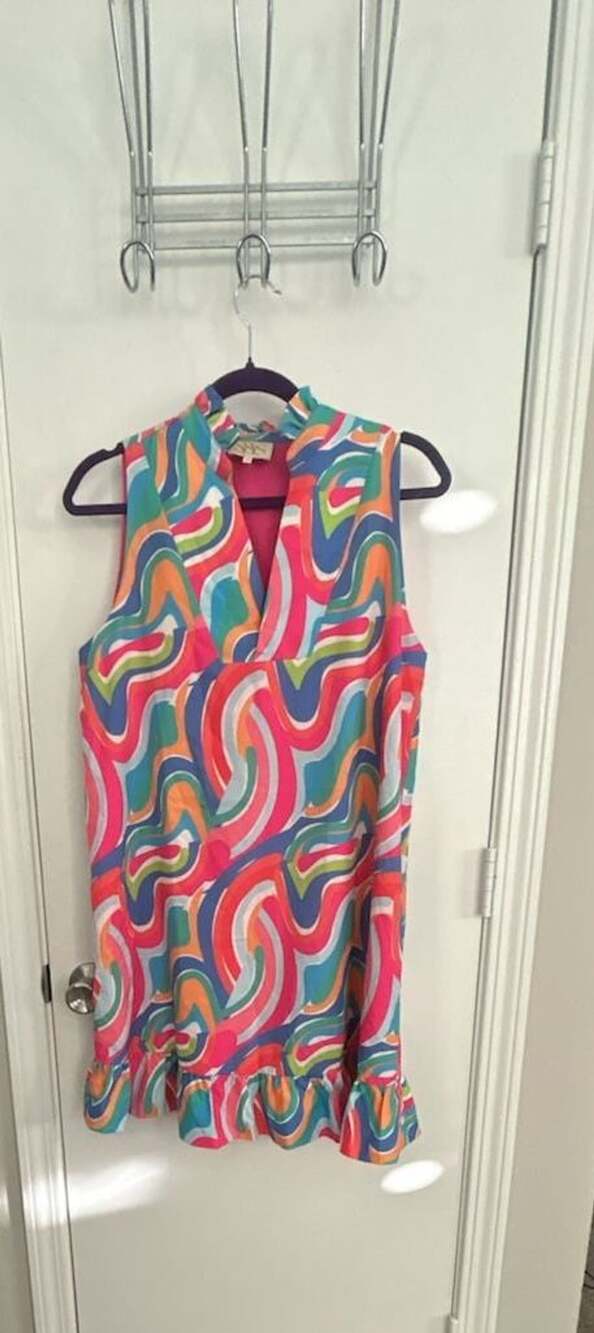 SSYS The Sawyer Sleeveless Ruffle Neck Dress Size M Multi